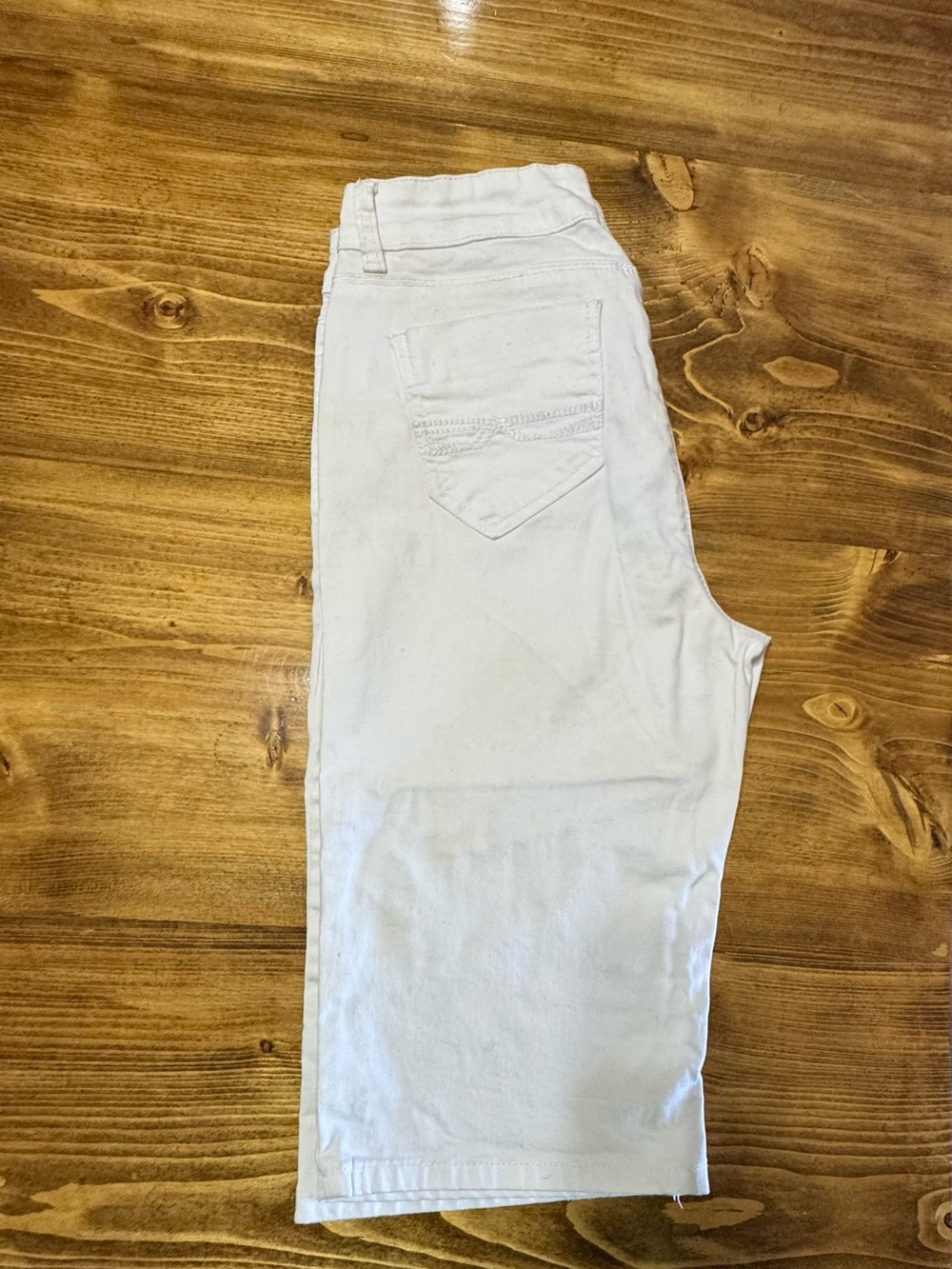 White Denim Capri Shorts